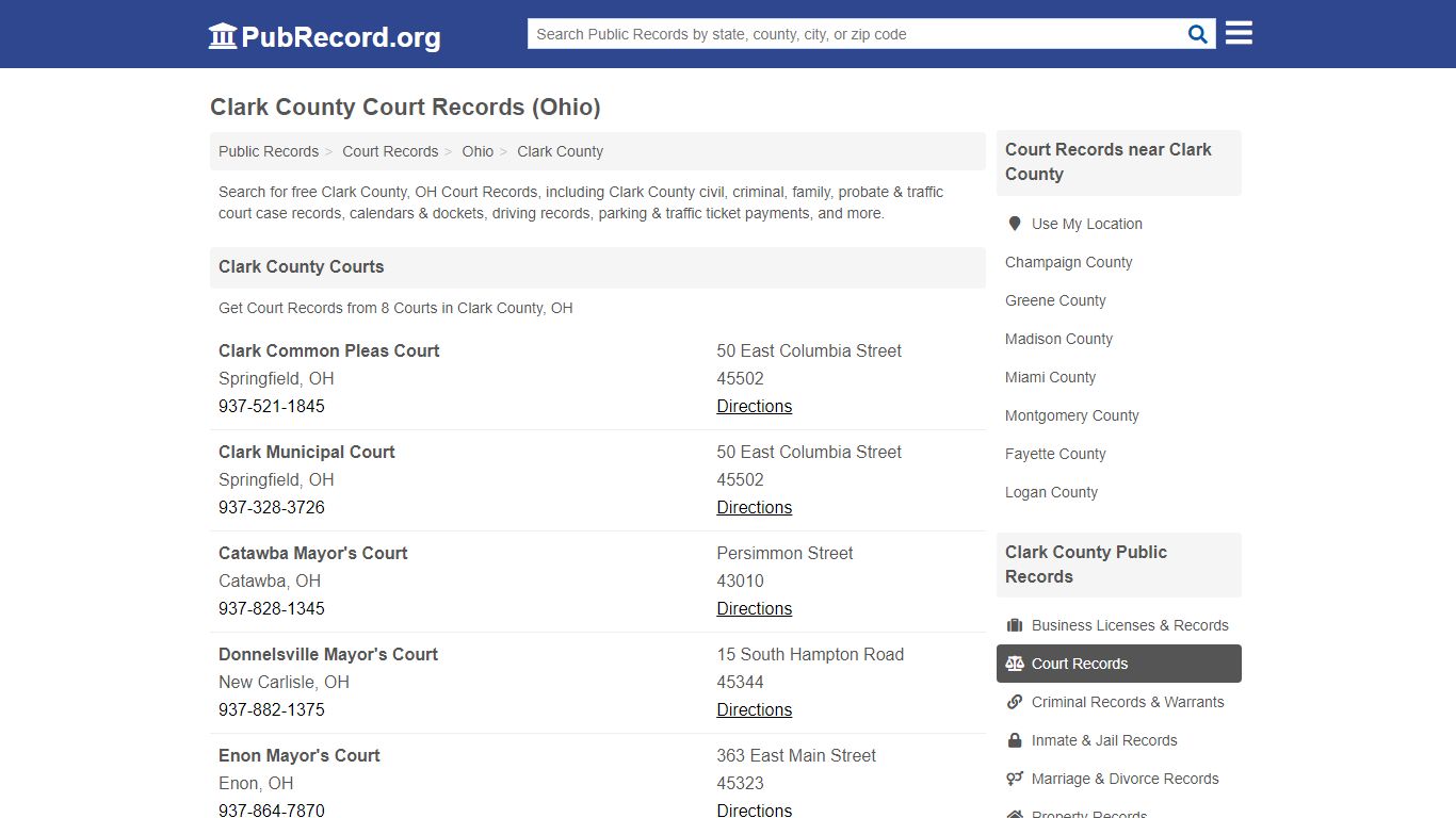 Free Clark County Court Records (Ohio Court Records) - PubRecord.org